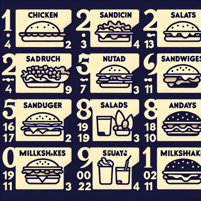 Chick Fil A Menu By Numbers