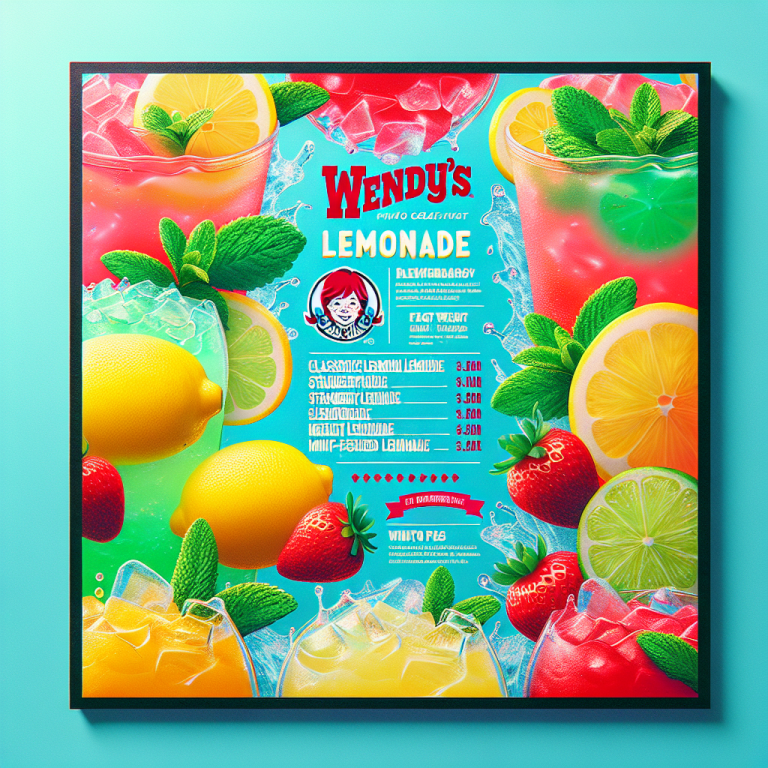 Wendyʼs Lemonade Menu