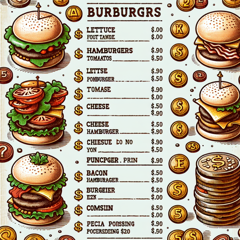 Wendyʼs Hamburgers Menu With Prices