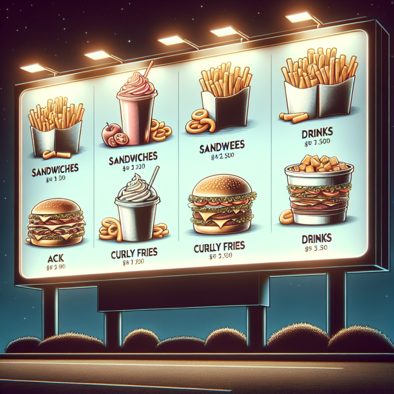 Arbyʼs Drive Thru Menu