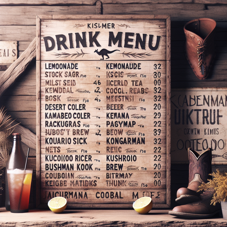 Outback Drink Menu