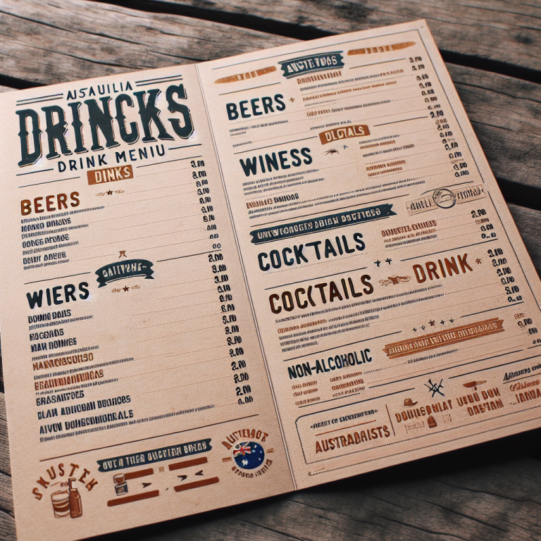 Outback Steakhouse Drink Menu