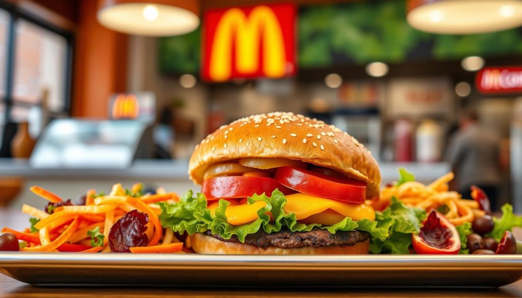 McDonald's veggie burger and salads at McDonald's