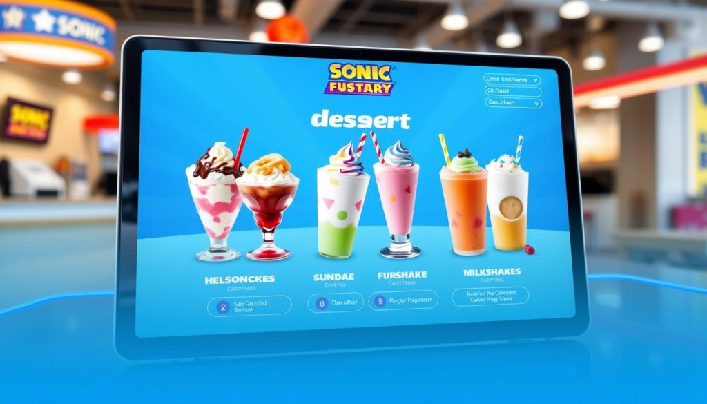 Sonic online ordering for convenience in dessert selection