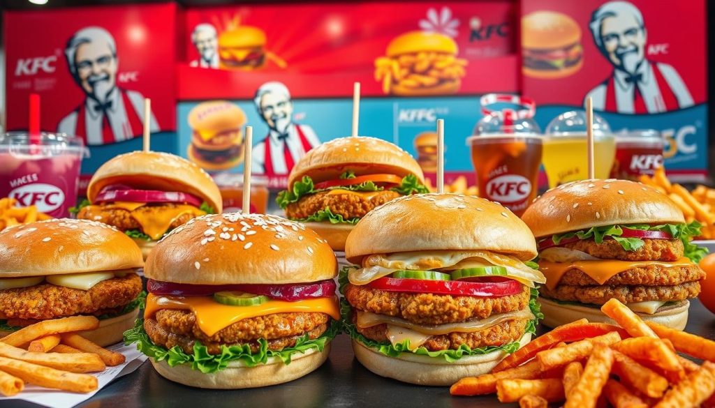 Special promotions and fast food deals on KFC burgers