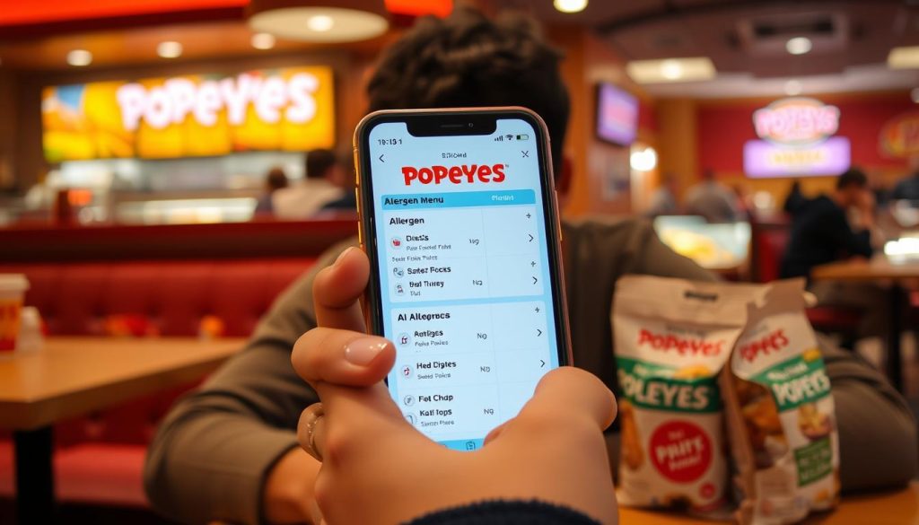 accessing popeyes allergen information