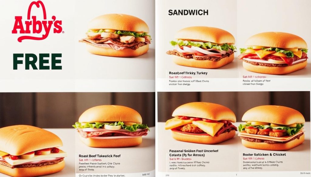 arby's free sandwich menu