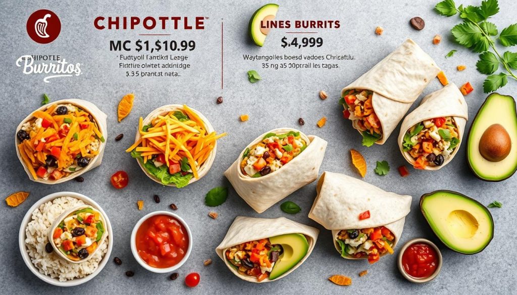 chipotle burritos menu with prices