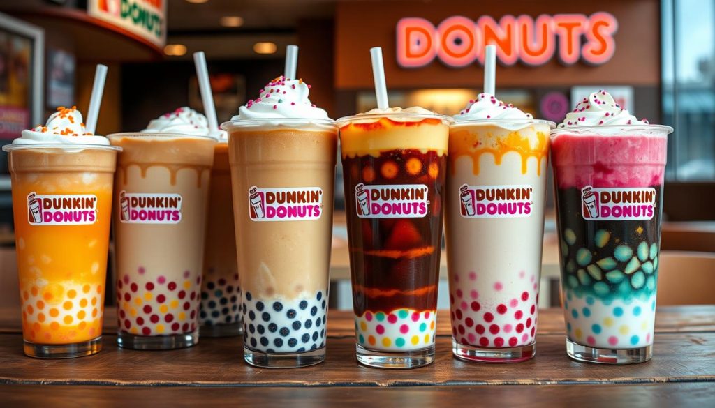 dunkin donuts boba drink selection