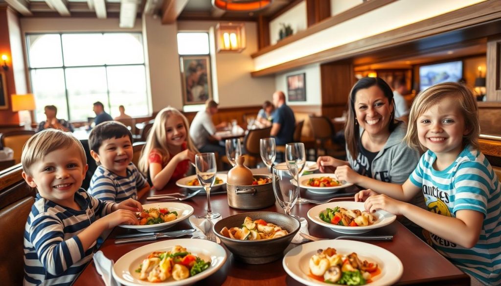 family dining with gluten free kids menu at Bonefish Grill