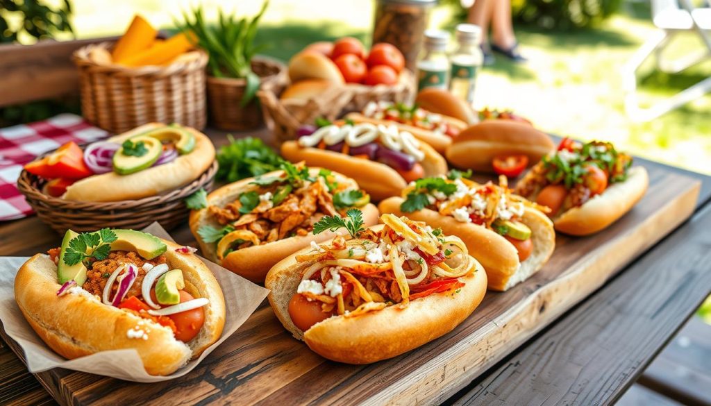 gourmet hot dogs