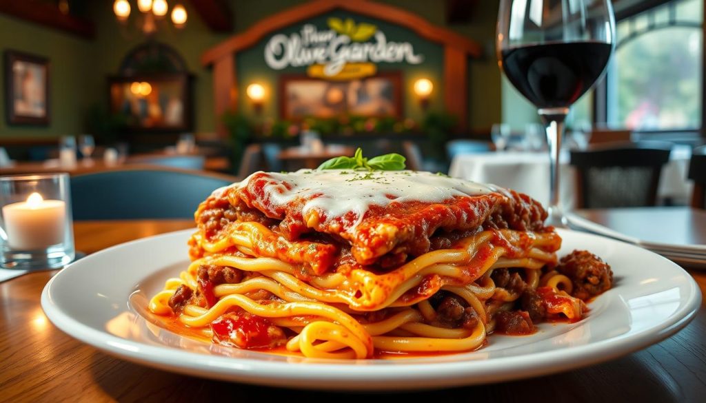 olive garden lasagna menu