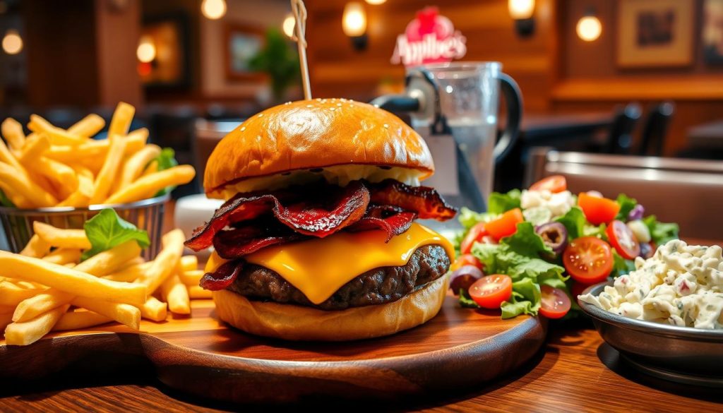 pairing bacon burger with sides at Applebee's