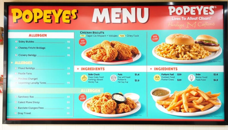 popeyes allergen menu