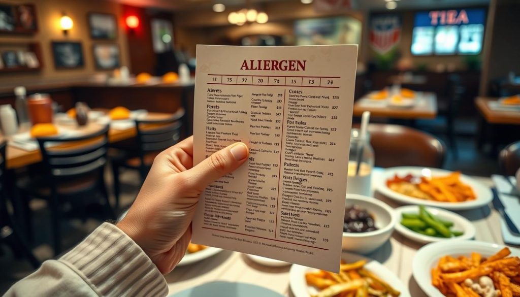 reading the Bob Evans allergen menu