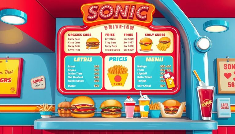 sonic drive in menu