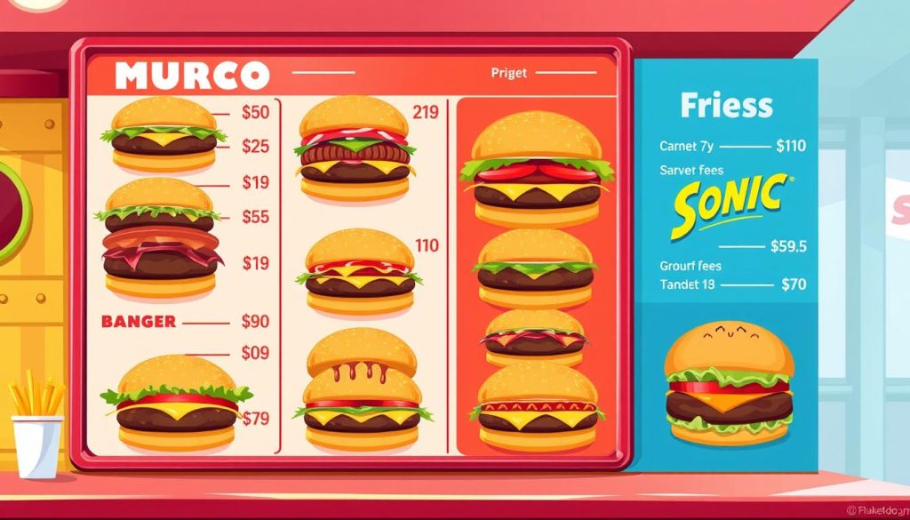 sonic hamburger menu prices