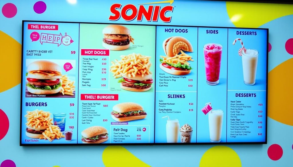 sonic online menu