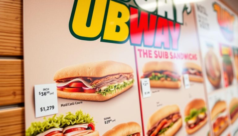 subway menu 6 inch