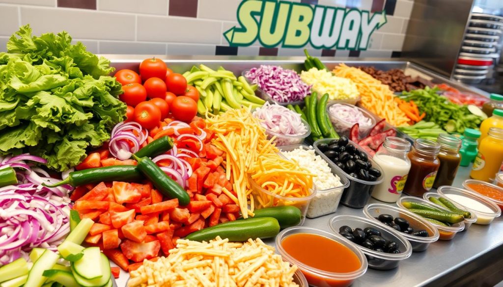 subway menu toppings selection