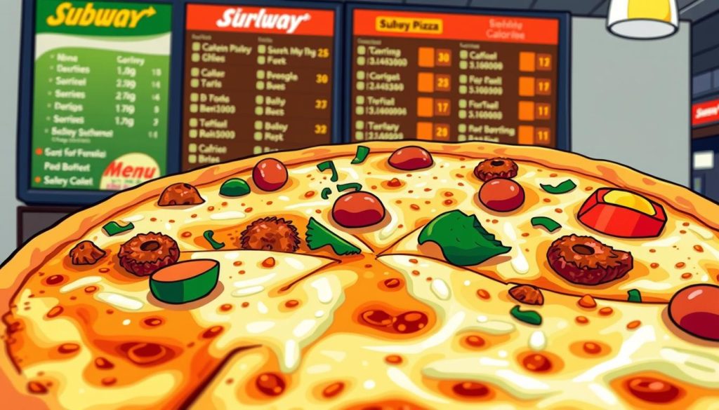 subway pizza calories