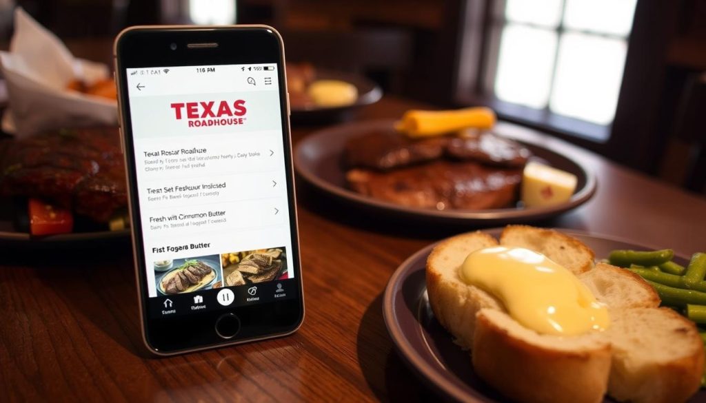 user experience with Texas Roadhouse mobile menu