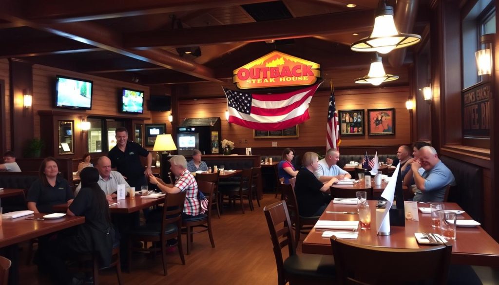 veterans day restaurant atmosphere at Outback Steakhouse